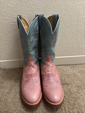 Vintage 1990 Tony Lama Pastel Cowboy Boots Size 5 B Made In USA Texas