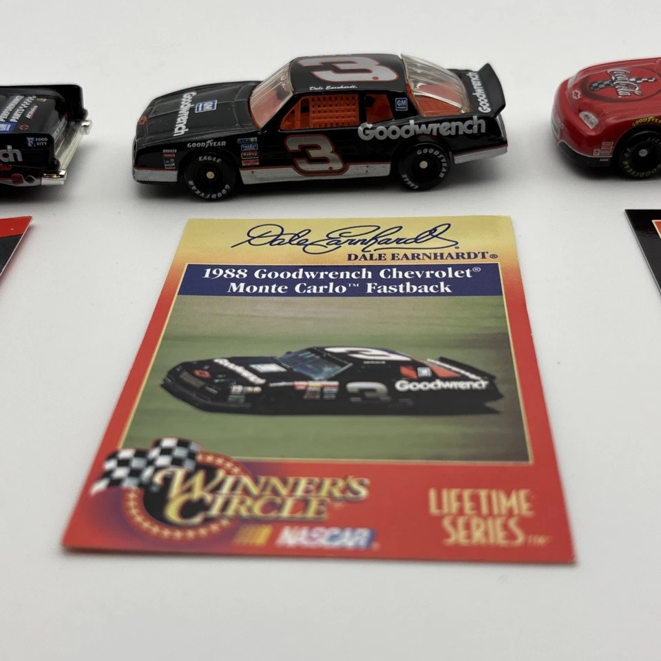 Lot Of 3 - Dale Earnhardt 1:64 Diecast Cars W/Cards NASCAR GM Goodwrench - Coke - Image 3 of 4