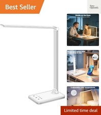 LED Desk Lamp Dimmable Table Lamp Reading Lamp with USB Charging Port, 5 Ligh...