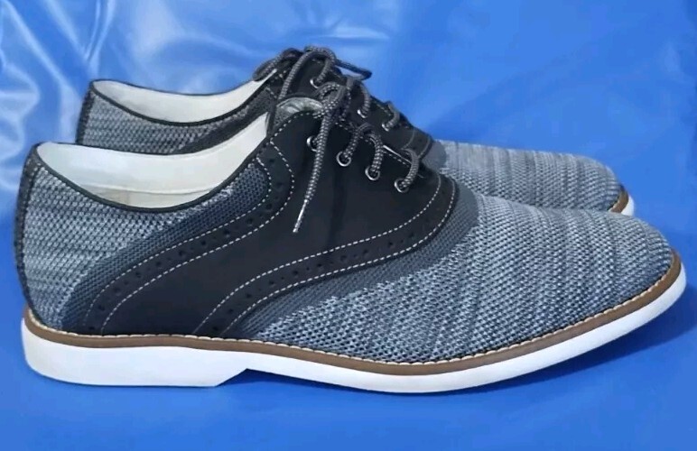 SAOLA Scarpe uomo J. Murphy Oxford grigio maglia pelle taglia 11 5 US