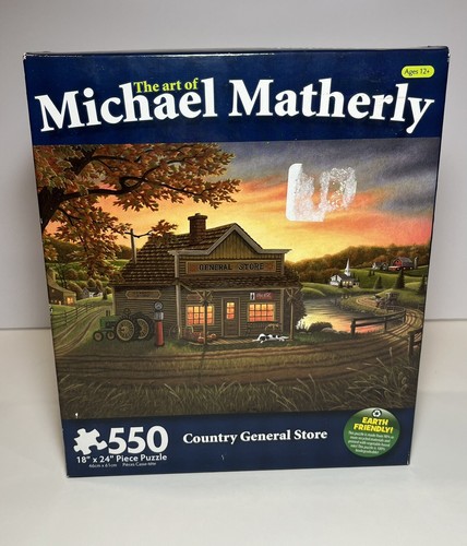 Country Puzzle 550 piece General Store Michael Matherly Autumn Farm Sunset 18x24