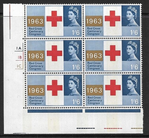 1963 Rotes Kreuz Leuchtstoff 3er Set in Zyl Blöcken 1/3 & 1/6 hat 3NB UNMONTIERT POSTFRISCH - Bild 3 von 3