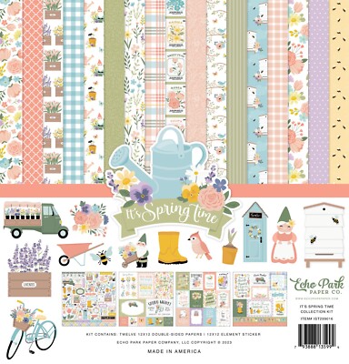 Echo Park IT's SPRING TIME 12x12 Collection Kit Scrapbook Journal Family Love