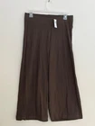 NEW Women Medium OLD NAVY Reishi Brown High-Rise Wide Leg Leggings Flare Cropped
