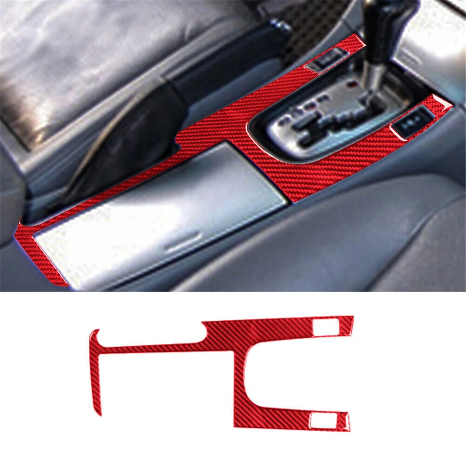 Cubierta de consola central interior de fibra de carbono roja para Acura TSX 2004-08 8 piezas Foto 4 de 4