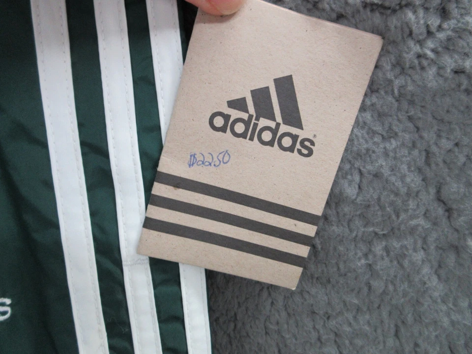 Nuevo con etiquetas Raro Años 90 Adidas Vintage Nylon Forrado Verde Pantalones de Pista Juveniles Medianos Foto 2 de 4