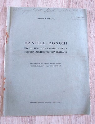 MASSIMO VELATTA. DANIELE DONGHI UND SEIN BEITRAG ZUR ARCHITEKTURTECHNIK