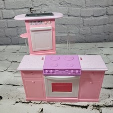 VTG 90s Barbie Folding Pretty House Kitchen Sink Dishwasher Stove Oven Lot Flaw