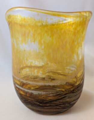 Siddy Langley Amber Gold Ochre British Studio Glas Vase 2020