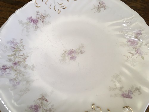 Antique Johnson Bros Made in England 10” Serving Plate Purple Flowers c.1900 - Picture 11 of 17