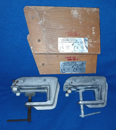 Pair of Cast Aluminum Motor Mounts and Reverse Boards for Boats and Canoes