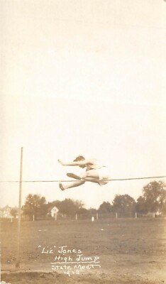 TRACK & FIELD Meet 1913 RPPC Real Photo Postcard High Jump State Meet