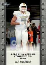 VAN FILLINGER 2020 LEAF 1ST PRINTED ARMY ALL-AMERICAN ROOKIE CARD! UTAH!