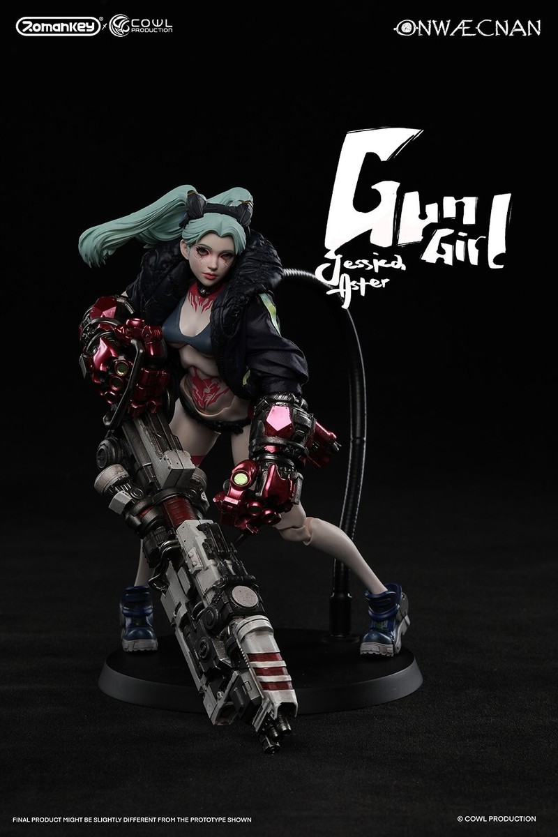 Romankey,×Cowl Gun Girl Deluxe Version In Hand! New Romankey X COWL 1/12 Gun Girl Action Figure