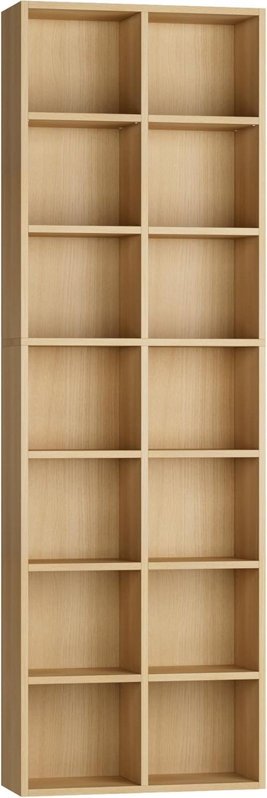 71&rsquo;&rsquo; Double Wide Bookshelf and Bookcase, Wood Shelf 7 Tier Media Storage Tower R