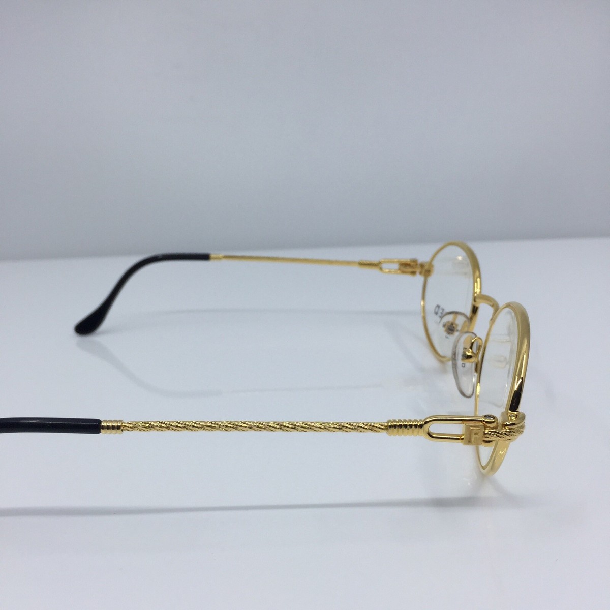 New Vintage FRED Lunettes Ketch Shiny Yellow Gold Eyeglasses Made