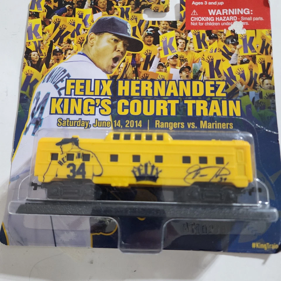 Felix Hernandez King's Court Train Car 2014 Seattle Mariners vs Rangers Jogo Novo - Imagem 4 de 4