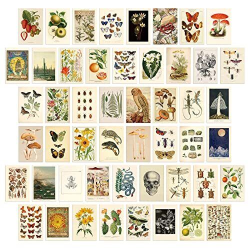 50PCS Boho Wall Collage Kit, Boho Room Posters Art Print, 4x6'' Vintage Wall ...