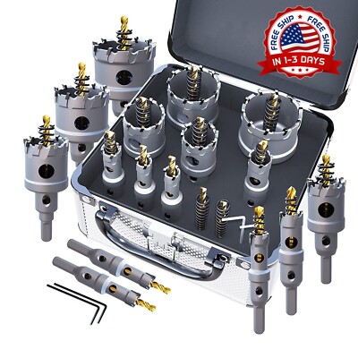 Kit de sierra perforadora de carburo TCT de alta resistencia mejorado 10 piezas.