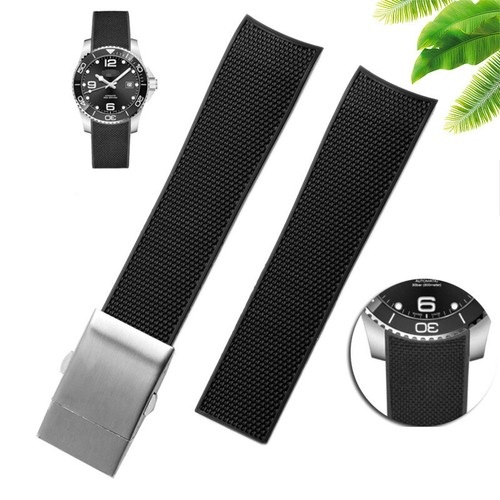 21 mm Gummi Silikon Uhrenarmband Armband für Longines Hydroconquest L3 Conquest - Bild 6 von 16