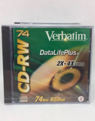 10 Verbatim CD-RW DataLifePlus High Speed 4x-10x 74 Min 650 MB