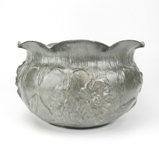 Kayserzinn Pflanzgef&auml;&szlig; 4088 Jugendstil Entwurf Blumentopf Antik Cachepot