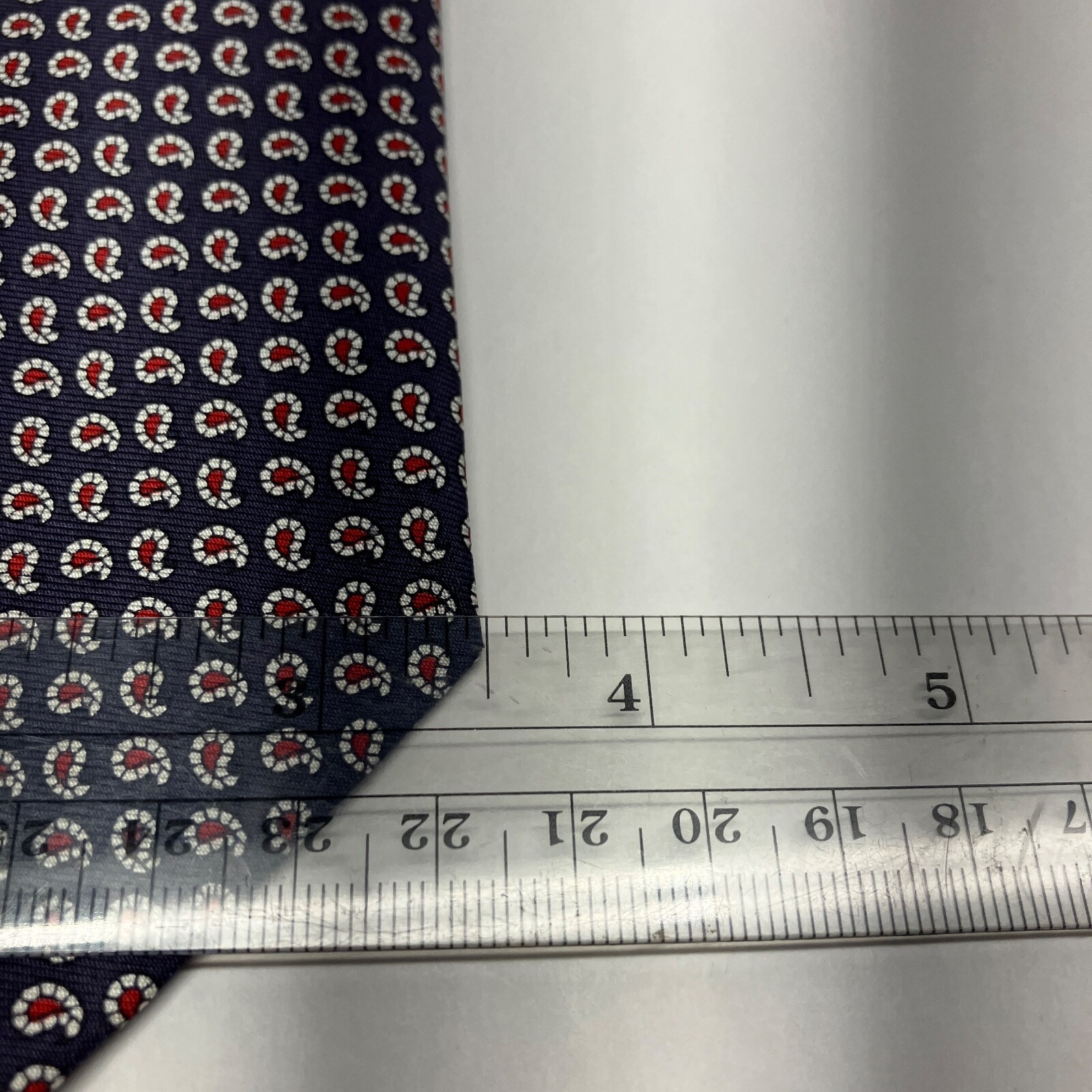 Ralph Lauren Tie Vintage Handmade Polo Blue Red Mini Paisley Print Silk Necktie thumbnail 4