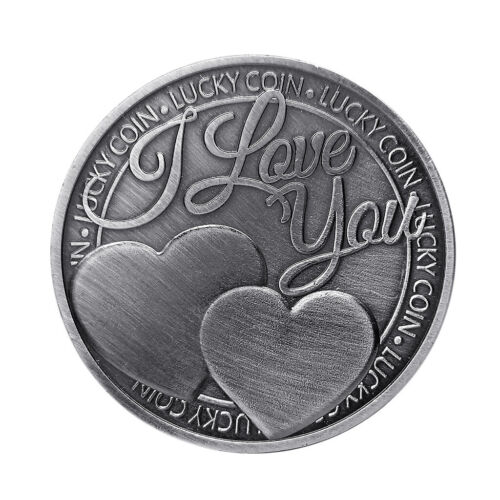 Antique Commemorative I LOVE YOU Lucky Coin Marriage Anniversary Gift - Afbeelding 1 van 11