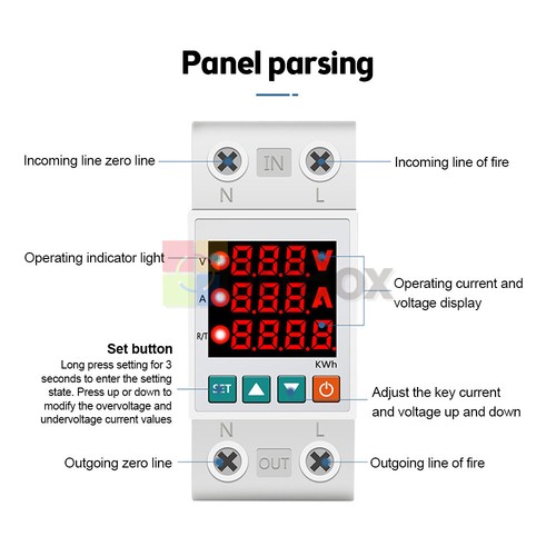63A Digital Display Adjustable Over Under Current Voltage Protector Relay Meter - Picture 10 of 14