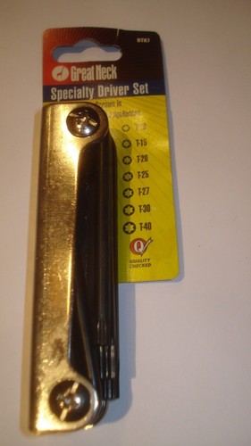 GREATNECK 7 BLADE JACKKNIFE STYLE TORX DRIVER SET T-10, 15, 20, 25, 27, 30, T-40 - Picture 2 of 5