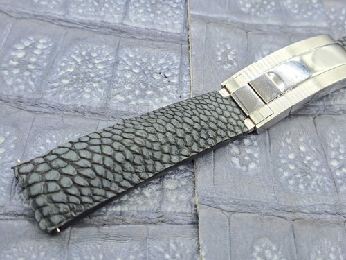 20mm/16mm Brushed Ostrich leg Leather Watch Band Exotic Leather - Picture 8 of 12