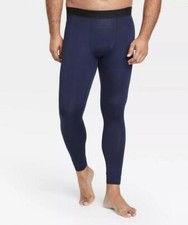 All Motion Mens Long John Thermal Pants Tights XL 40 42 Blue Stretch NWT