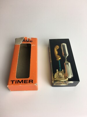 60er 70er Vintage Lucite Retro Telefon Kochen 3 Minuten Sand Timer Briefbeschwerer