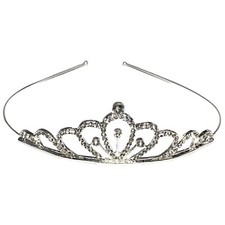 NEW B Tiara One Size Costume Clear Jeweled Silver Halloween Princess