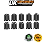 10x Black Plastic Tyre Valve Air Dust Caps Universal Car Van Truck Cycle