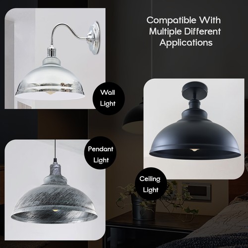 Industrial Ceiling Pendant Light Shades Retro Style Curvy Dome Shape lamp Shade - Picture 16 of 141