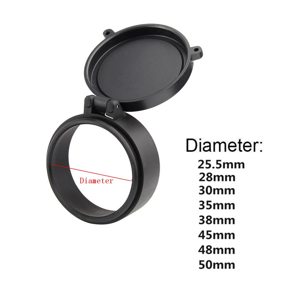 Flip Up Scope Covers Rifle Scope Protect Objective Cap Lens Cover for Caliber - Image 3 of 4