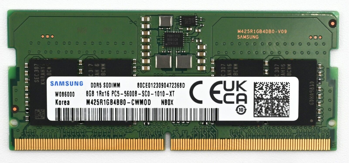 Samsung 8GB DDR5 5600 MHz PC5-44800 SODIMM Laptop Memory RAM