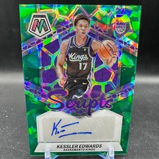 Kessler Edwards Auto Green Ice Prizm SP 2023-24 Panini Mosaic Scripts #MS-EDW