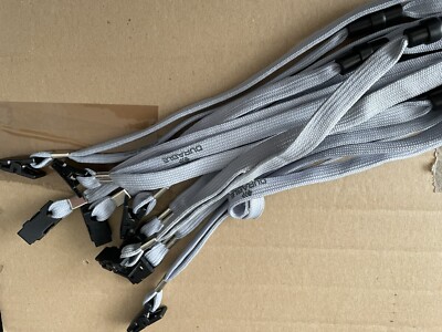 Original robustes Schlüsselband Namensschild Ausweisetui | 10er Pack | 44 cm | grau