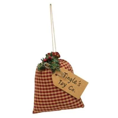 HEARTHSIDE COLLECTION Primitive/Farmhouse Jingles Toy Company Bag Christmas Ornament