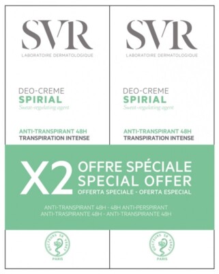 SVR Spirial Deo-Cream 48H Anti-Perspirant Deodorant 2X 50ml