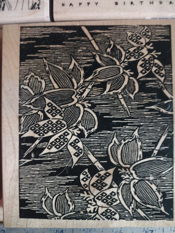 Lote de 29 sellos de tinta de goma bloque de madera temático asiático, nuevos y ligeramente usados Foto 3 de 4