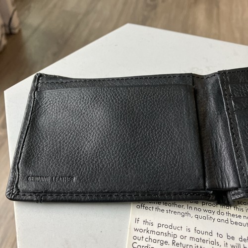 PIERRE CARDIN NUEVO Cartera Doble Plegable Negra Cuero Genuino Para Hombre Original PC Logo - Imagen 5 de 6