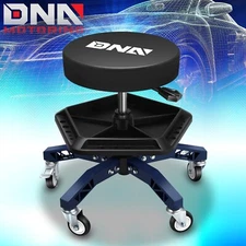 Adjustable Mechanics Rolling Seat Creeper Garage Stool Work Chair w/ Tray Blue