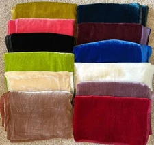 70+ Colors of Mulberry Silk Velvet Fabric by the Yard, 1/2 Yard and 1/4 Yard
