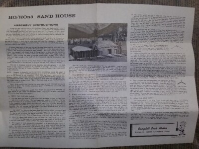 Vintage Campbell #358 Sand House HO-HOn3 Scale Model Kit (new old