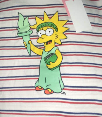 #ad #ad The Simpsons Tee Child Size Large Short Sleeve Striped T Shirt Lisa Simpson $5.60