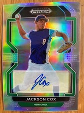 2022 Prizm Draft Picks Baseball Base Auto Silver #PDP50 Jackson Cox!