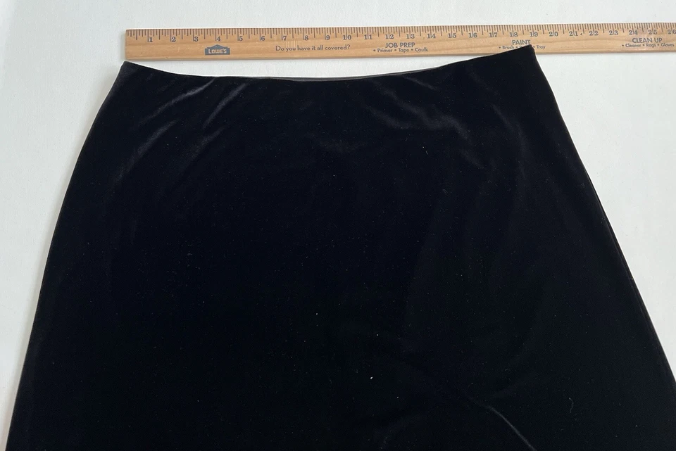 Alex Evenings Maxi Skirt Black Velvet Plus Size 1X Zip Elastic Waist Whimsigoth - Image 4 of 4